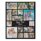 Simple 16 Photo Collage Custom Colour Personalised