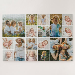 Simple 16-Photo Collage Jigsaw Puzzle