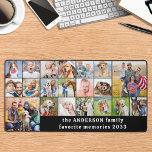 Simple 18 Photo Collage Custom Family Personalised Desk Mat<br><div class="desc">This desk mat features a customisable photo collage perfect for showcasing your favourite pictures of family, pets, friends or grandparents. The modern and cute design is ideal for dog lovers, family, and friends, or anyone looking for a fun desk accessory. It's a great addition to any office space and can...</div>