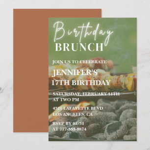 Simple 18th birthday invitations Bbq Backyard 