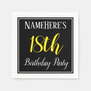 Simple, 18th Birthday Party w/ Custom Name Napkin