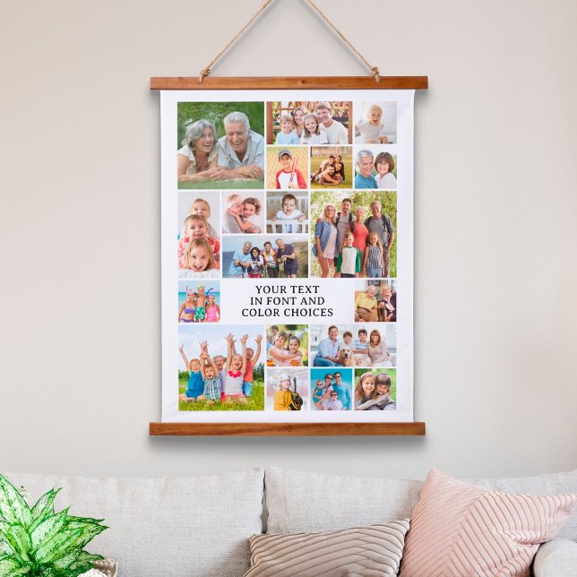Simple 19 Photo Collage Personalised Custom Hanging Tapestry (Creator Uploaded)