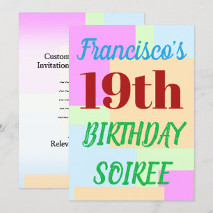 Simple "19th BIRTHDAY SOIREE" Invitation
