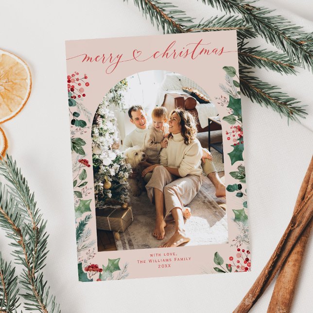 Simple 1 Family Couple Photo Christmas Card (Creator Uploaded)