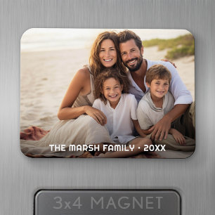 Simple 1 Photo Full Coverage - Chunky Text Overlay Magnet