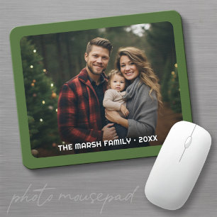 Simple 1 Photo Full Coverage - Chunky Text Overlay Mouse Mat