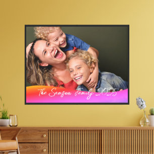 Simple 1 Photo Full Coverage - Script Text Overlay Canvas Print