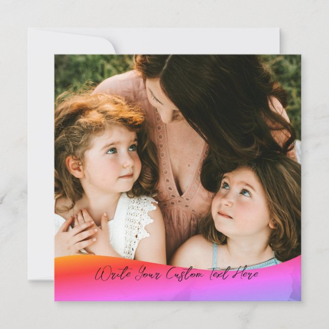 Simple 1 Photo Full Coverage - Script Text Overlay Invitation (Front)