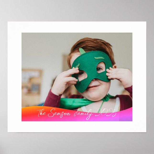 Simple 1 Photo Full Coverage - Script Text Overlay Poster (Front)