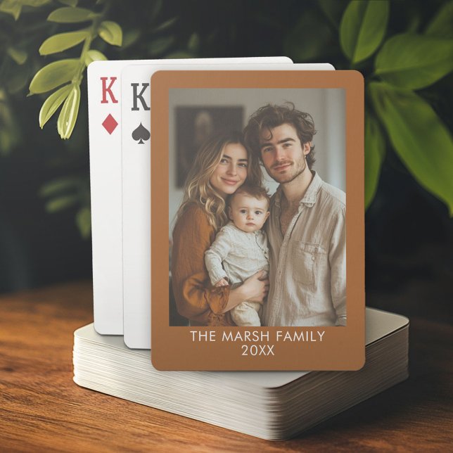 Simple 1 Photo Template - Warm Colour Border - Tex Playing Cards (Custom Poker Playing Cards)