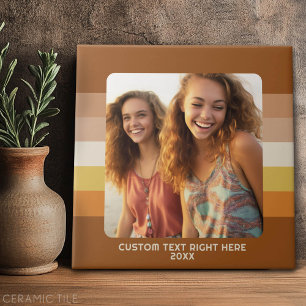 Simple 1 Photo Template - Warm Colour Border - Tex Tile