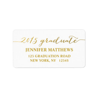 Simple 2015 Grad Gold Graduation Address Label