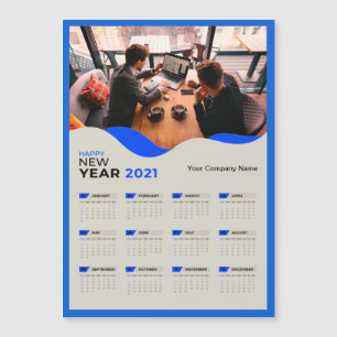Simple 2021 Calendar Company Name With Photo