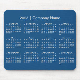 Simple 2023 Calendar Company Name on Blue Mouse Mat