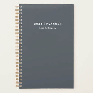Simple 2024 Titanium Grey Weekly Monthly Non-Dated Planner