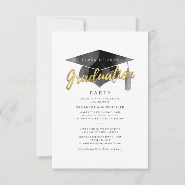 Simple 2025 Grad Minimalist Graduation Party Invitation (Front)