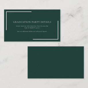 Simple 2025 Graduation Party Green Enclosure Card