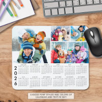Simple 2026 Calendar 4 Photo Collage