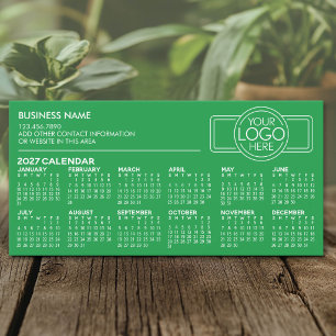 Simple 2027 Calendar with Business Logo and Info Holiday Card