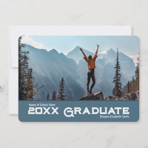 Simple 20xx Graduate 2 Photo  Announcement Card