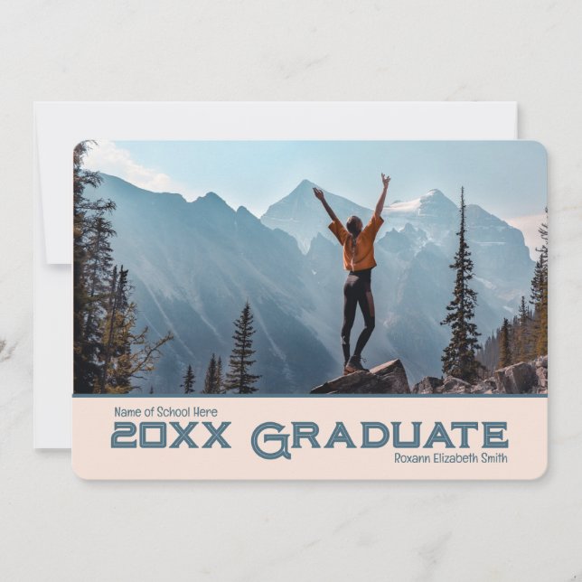 Simple 20xx Graduate 2 Photo Invitation/ Announcement (Front)