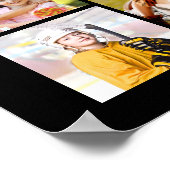 Simple 21 Photo Collage Custom Color Personalized Poster (Corner)