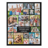 Simple 21 Photo Collage Personalised Custom Colour Faux Canvas Print (Front)