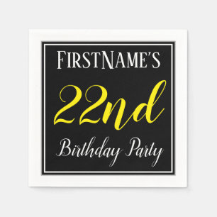 Simple, 22nd Birthday Party w/ Custom Name Napkin