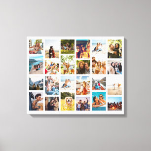 Simple 24 Photo Collage Canvas Print
