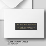 Simple 24 wedding guest address gold black labels<br><div class="desc">Personalised simple minimal individual black and faux gold wedding guests' address labels (24 recipients) for invitation mailings,  with trendy modern minimalist formal classic typography.       The size of one label is cca 4.2 x 1.7 inches for a 14 x 14 inches sheet (Extra-Large)</div>