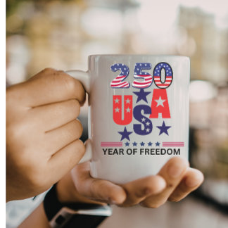 Simple 250th us independence patriotic July 4th Coffee Mug