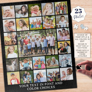Simple 25 Photo Collage Personalized Custom Jigsaw Puzzle