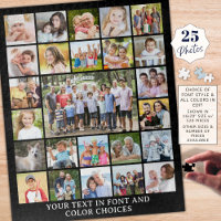 Simple 25 Photo Collage Personalized Custom