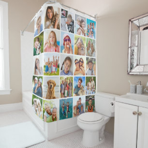 Simple 25 Square Photo Collage Shower Curtain