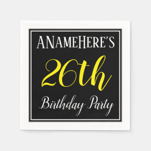 Simple, 26th Birthday Party w/ Custom Name Napkin