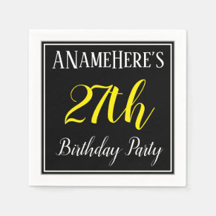 Simple, 27th Birthday Party w/ Custom Name Napkin