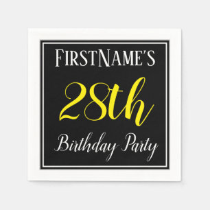 Simple, 28th Birthday Party w/ Custom Name Napkin