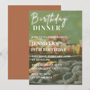 Simple 29th birthday invitations Bbq Backyard 