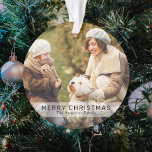 Simple 2 Custom Photo Merry Christmas Ornament<br><div class="desc">Create your very own christmas ornament with this 2 photo template. Personalise the text making it unique to you.</div>