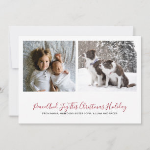 Simple 2 Photo Christmas Holiday Card