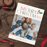 Simple 2 Photo Colourful Merry Christmas Holiday Card<br><div class="desc">Simple 2 Photo Colourful Merry Christmas Holiday Card. Click the edit/personalise button to customise this design with your photos and text.</div>