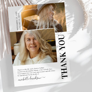 Simple 2 Photo Funeral Thank You Note