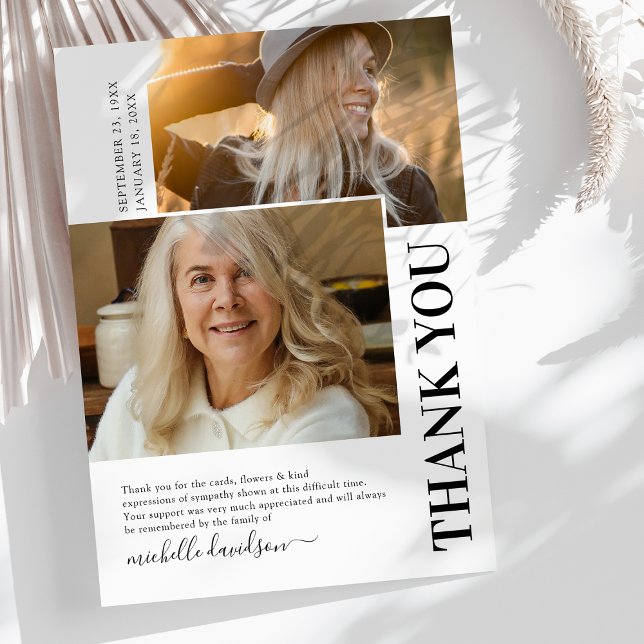 Simple 2 Photo Funeral Thank You Note (Creator Uploaded)