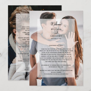 Simple 2 Photo Overlay Wedding Itinerary Programme