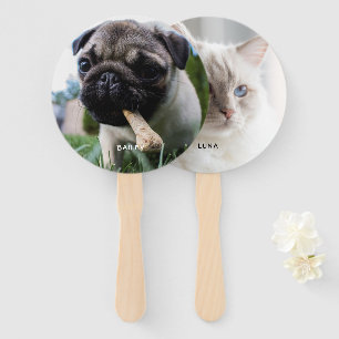 Simple 2 Photo Personalised Hand Fan