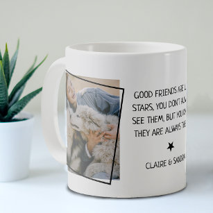 Simple 2 photo & Quote Good Friends Coffee Mug