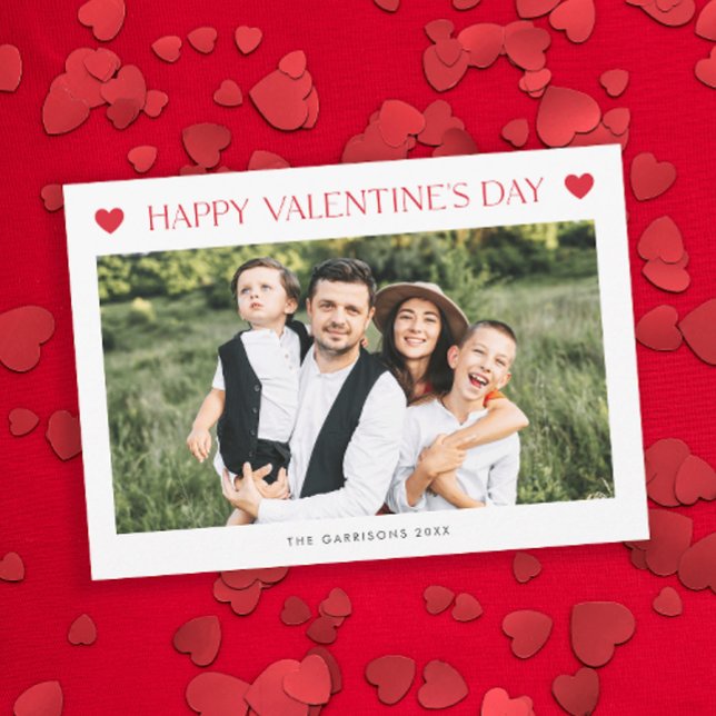 Simple 2 Photo Valentine's Day Holiday Card (Simple 2 Photo Valentine's Day Card.)
