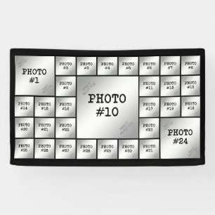 Simple 31 Photo Collage Template Custom Colour Banner