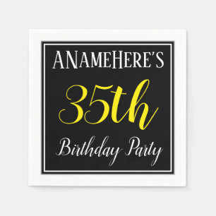 Simple, 35th Birthday Party w/ Custom Name Napkin