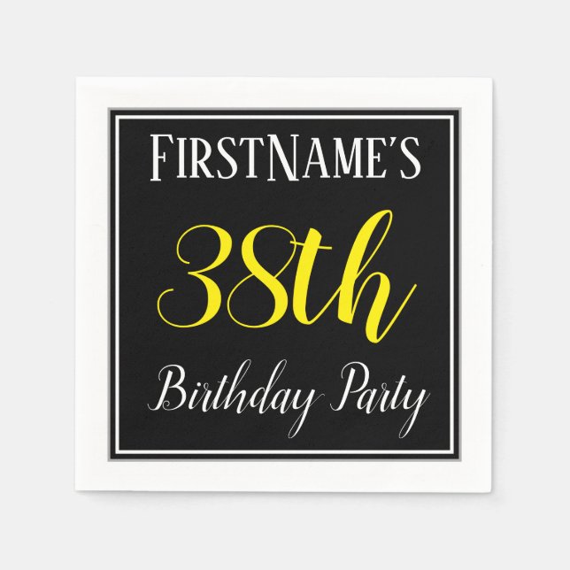 Simple, 38th Birthday Party w/ Custom Name Napkin (Front)